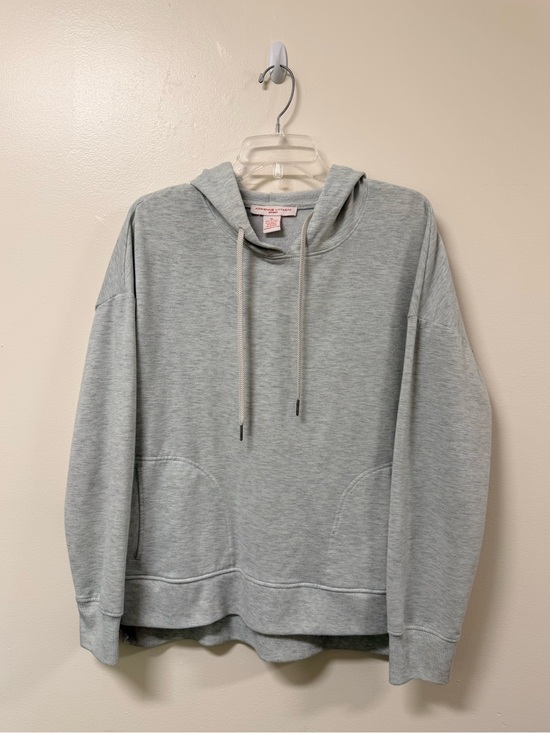 Adrienne Vittadini Tops - Light Gray Hooded Pullover Sweatshirt